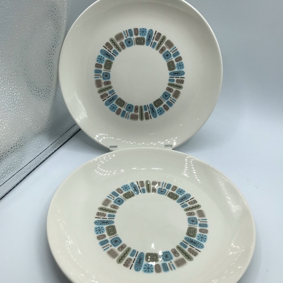 Other - 2 Vintage MCM Canonsburg Pottery Temporama Atomic 10 inch Dinner Plates.  1960’s